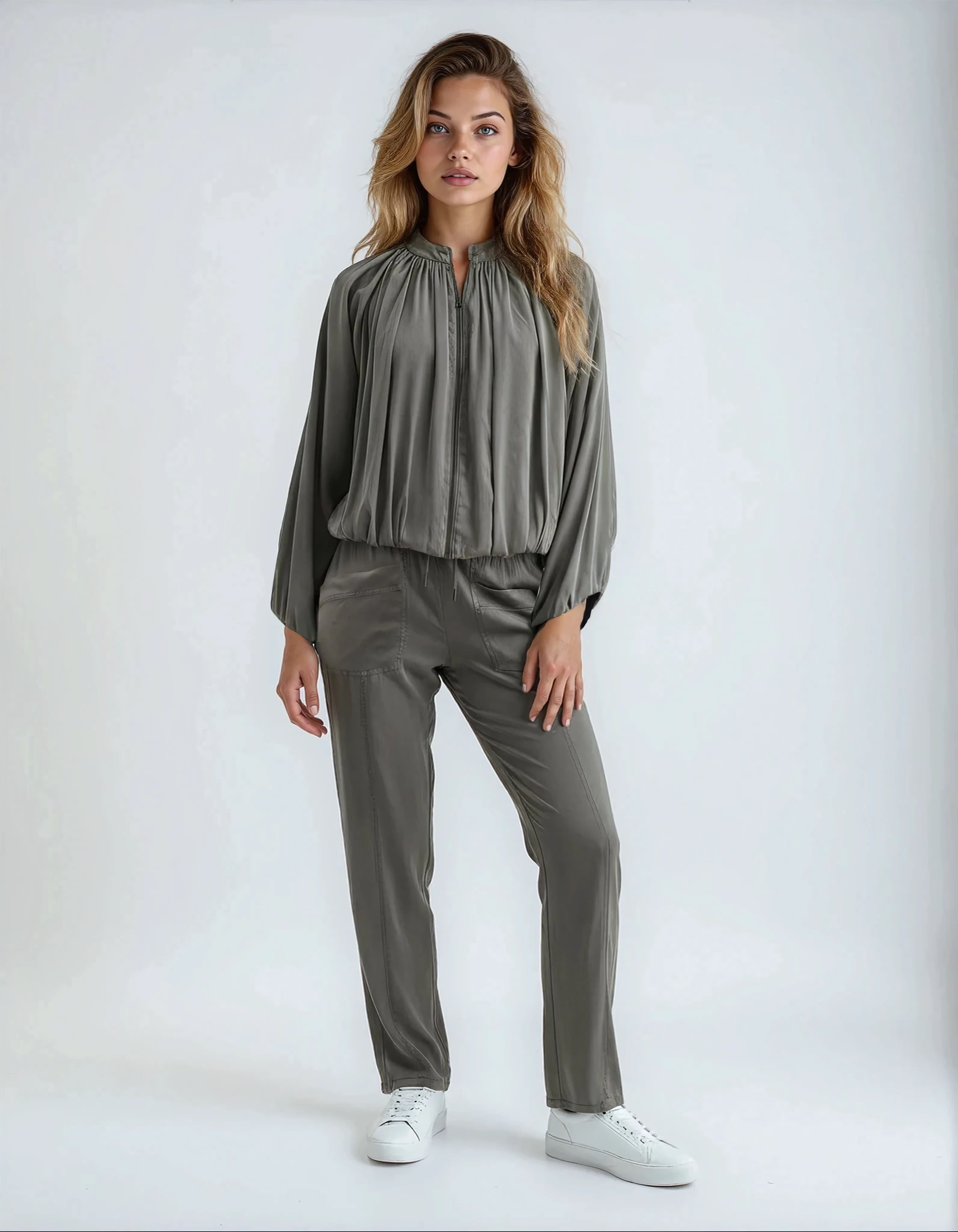 Chrystie Draped Stretch Cupro Jacket