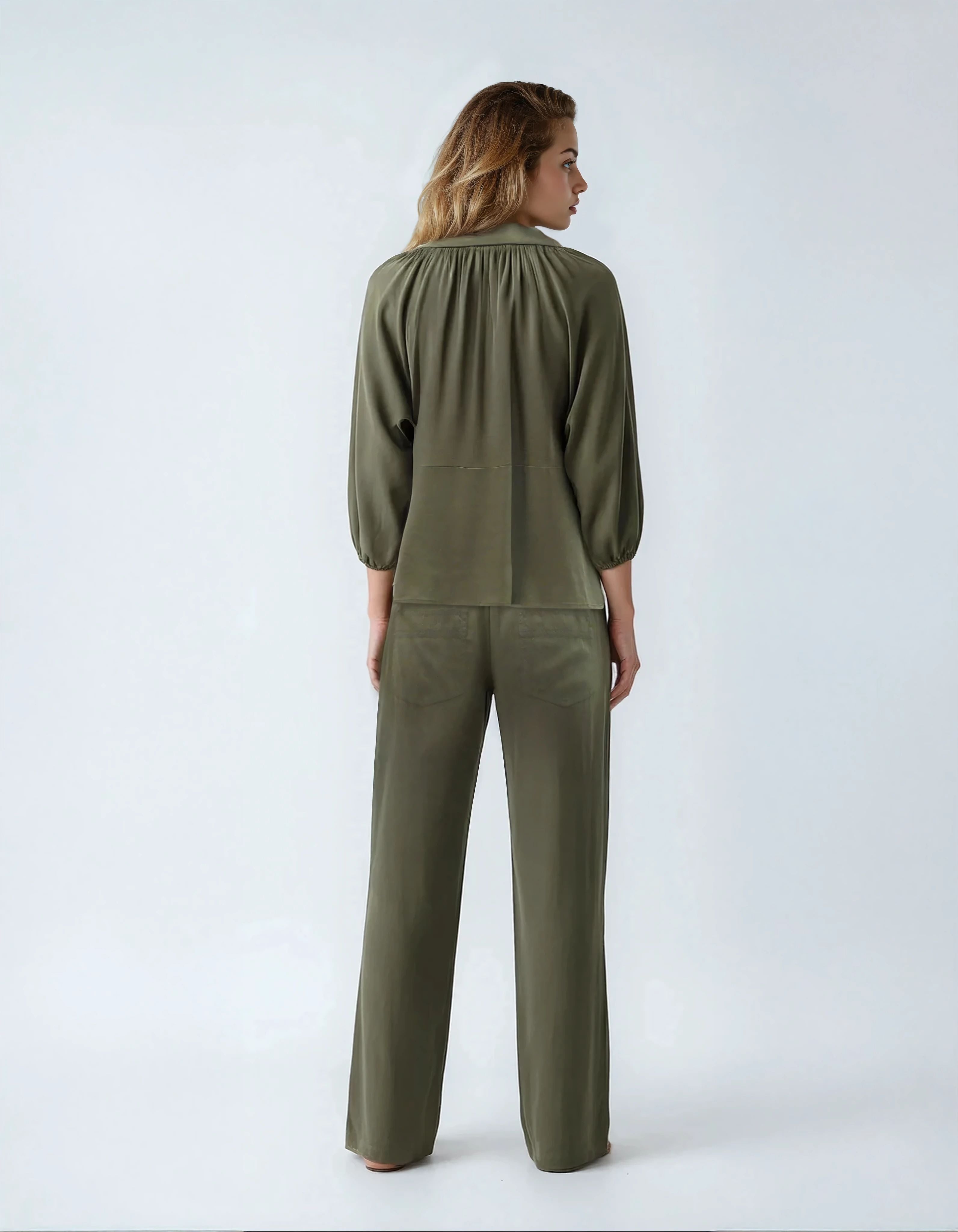Grand Relaxed Stretch Cupro Wide-Leg Pant