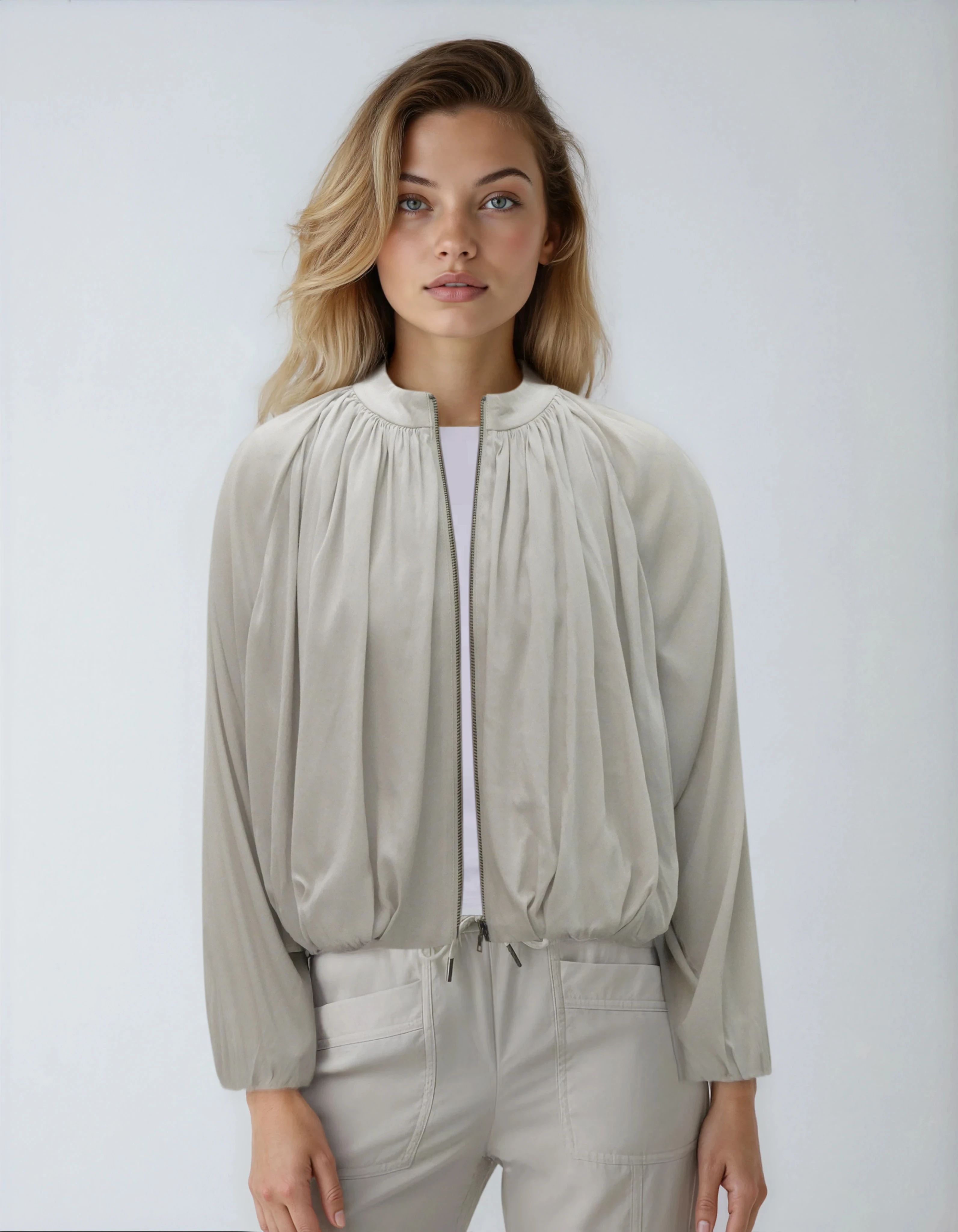 Chrystie Draped Stretch Cupro Jacket