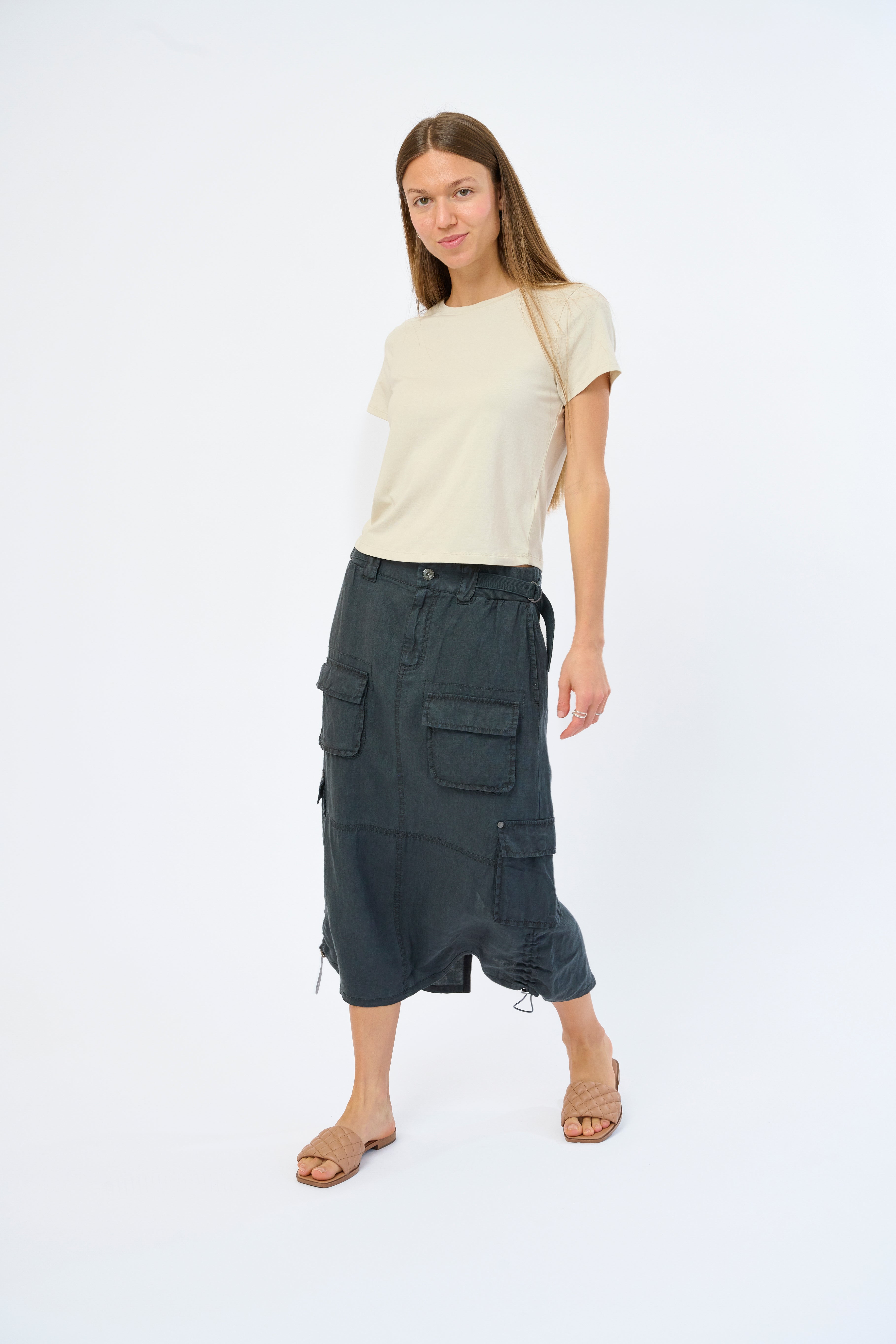 Lilo Midi Linen Skirt