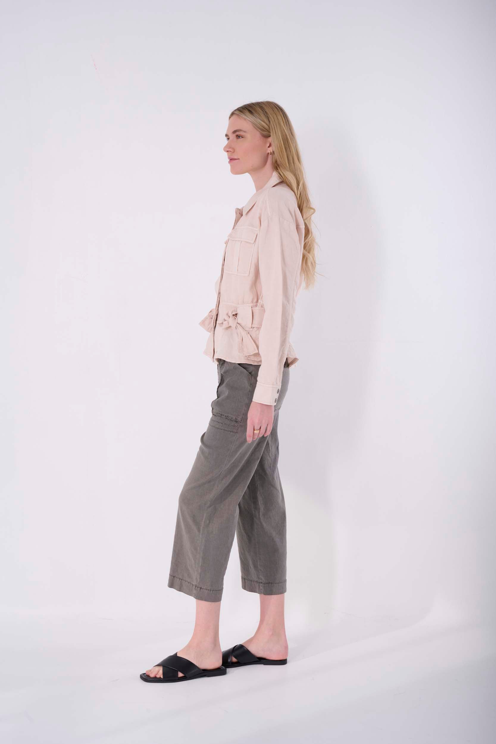 Solid Crop Wide Pant