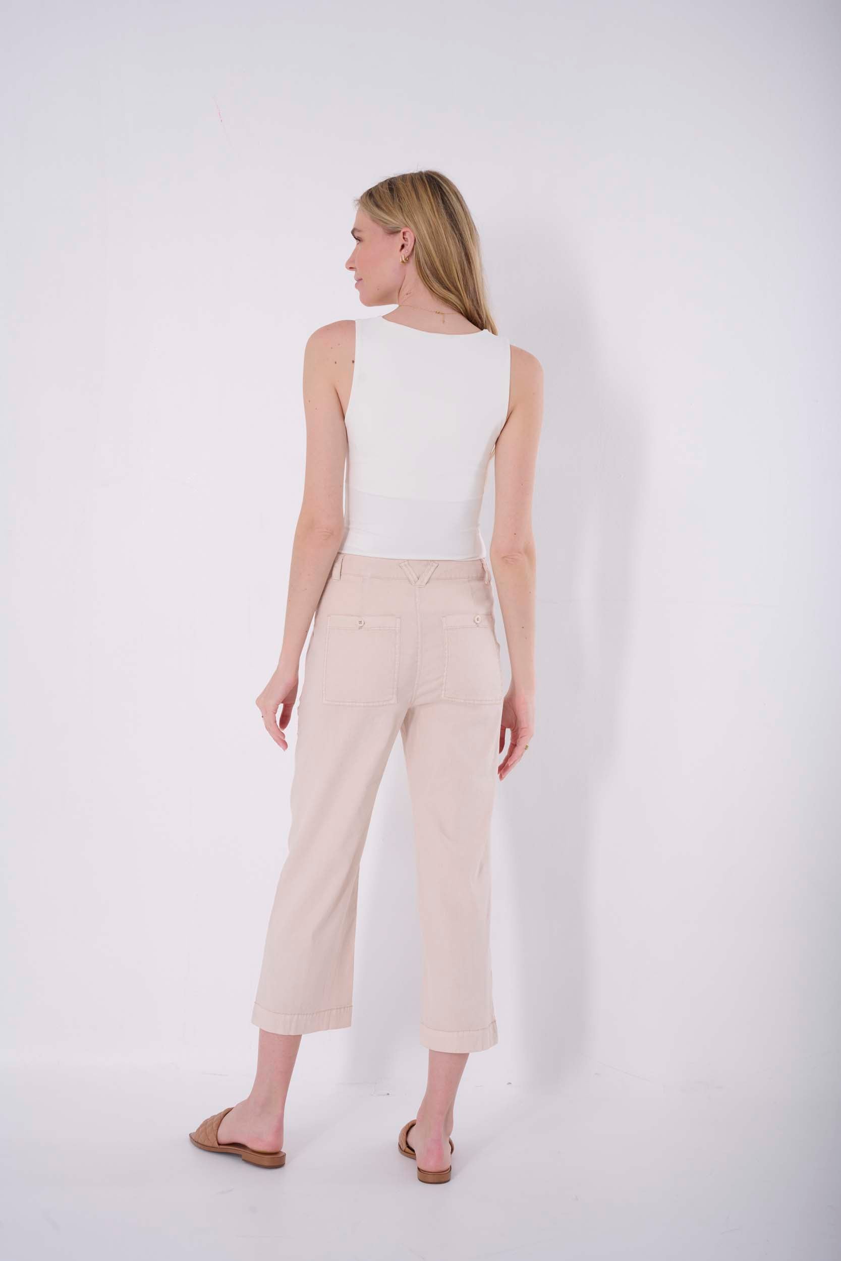 Solid Crop Wide Pant