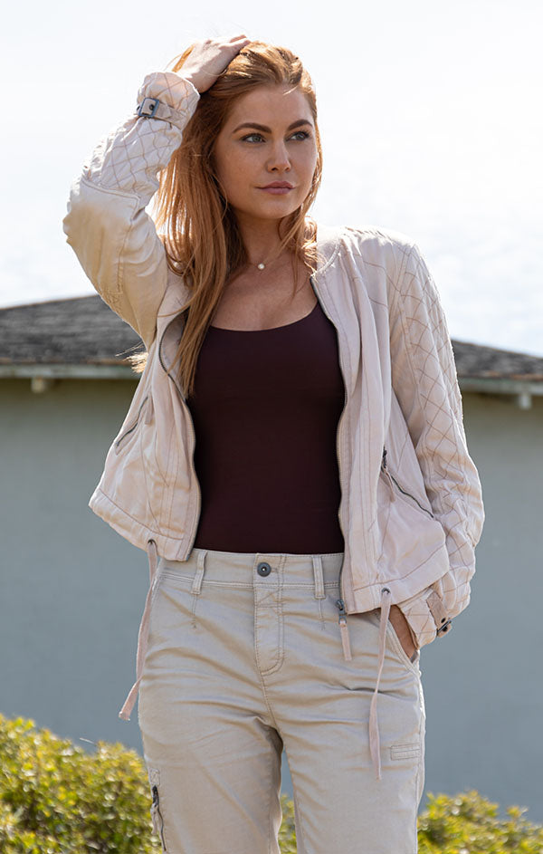 Stretch Cupro Bomber