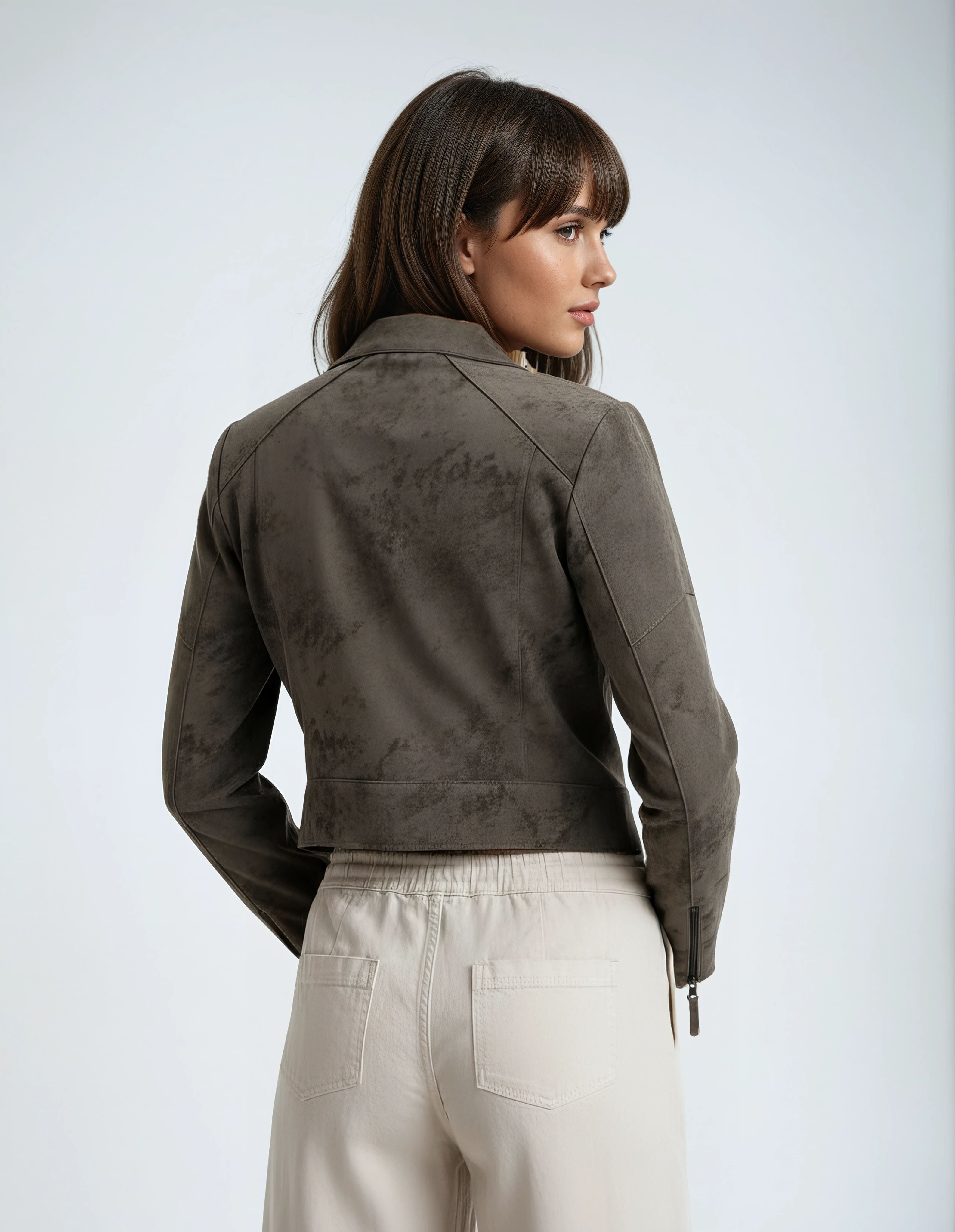 Bowery Distressed Suede Moto Jacket