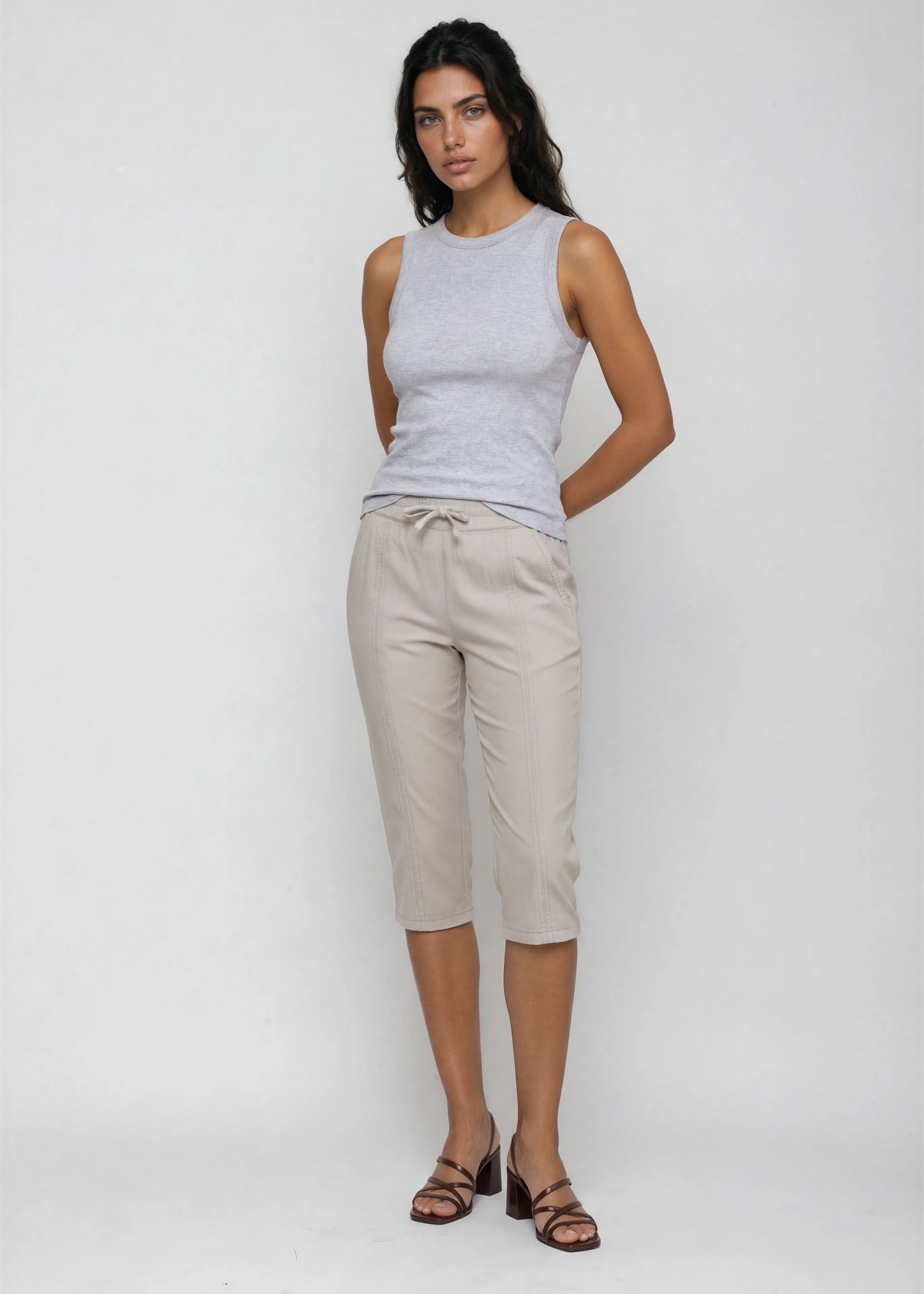 Liberty Stretch Poplin Cropped Drawstring Pant | Marrakech Clothing