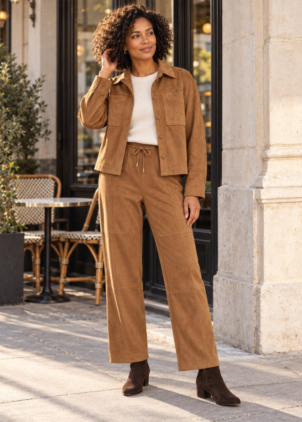 Marlow Faux Suede 28" Seamed Pant