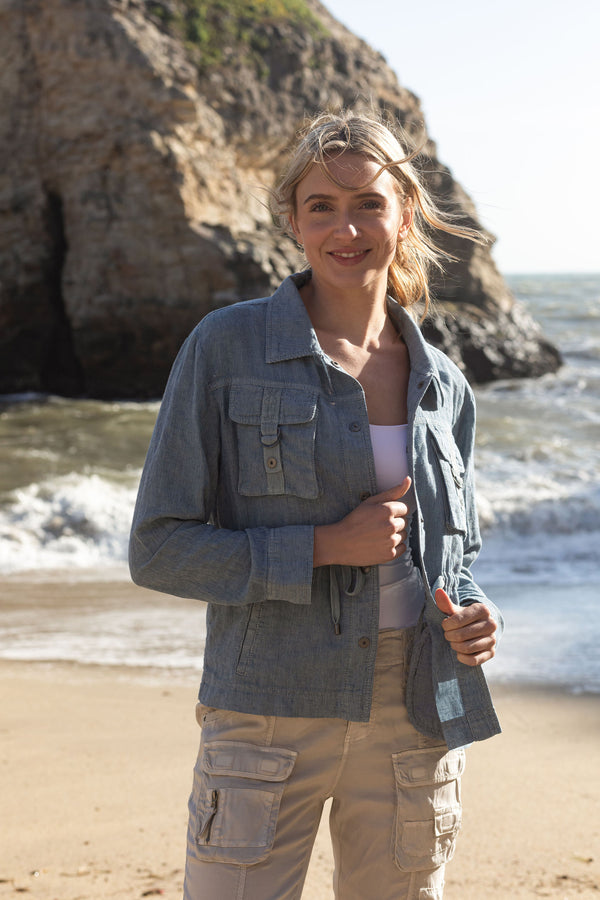 Maddy Stripe Linen Jacket