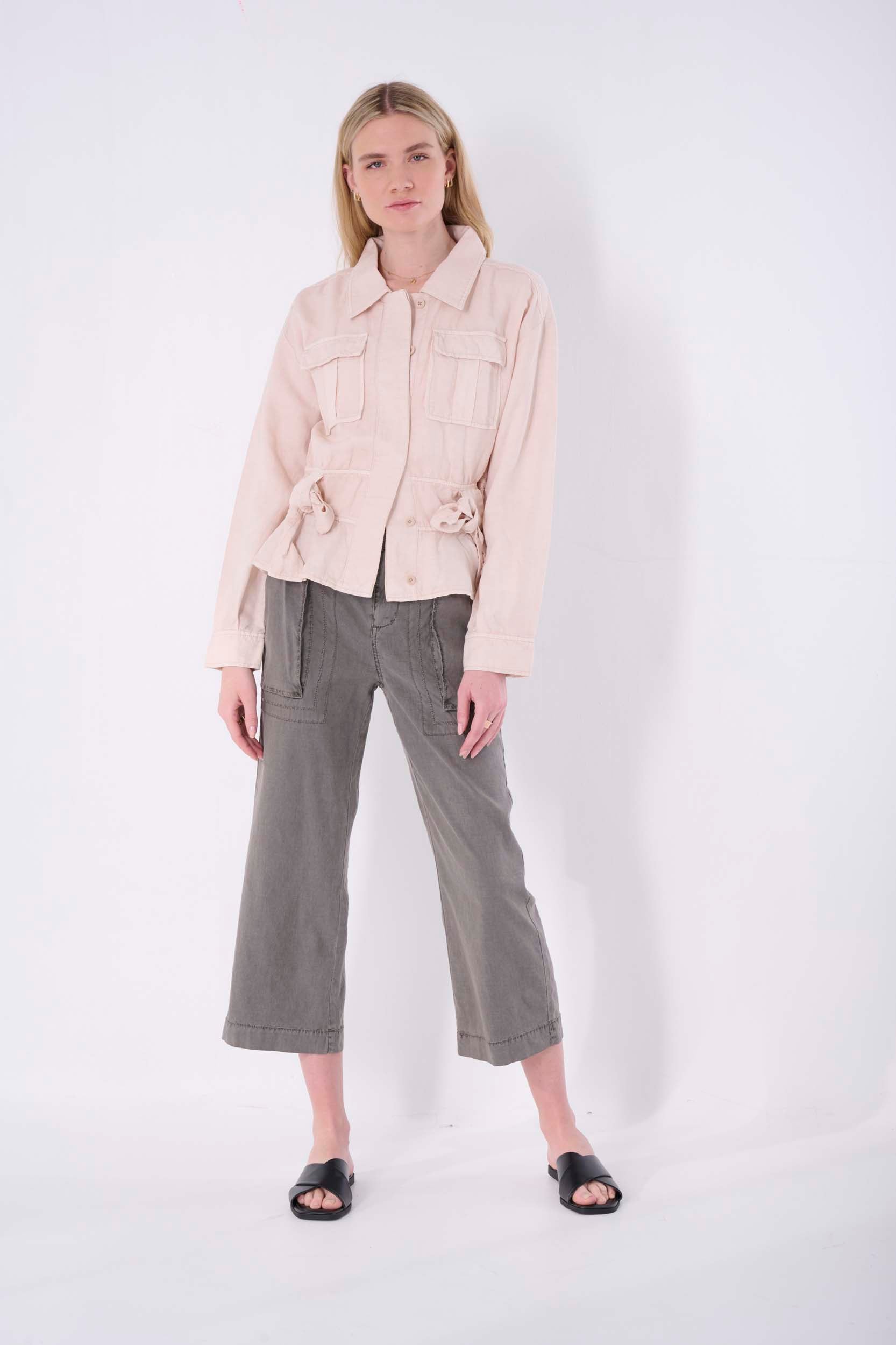 Solid Crop Wide Pant