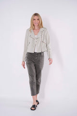  Solid Knit Moto Jacket
