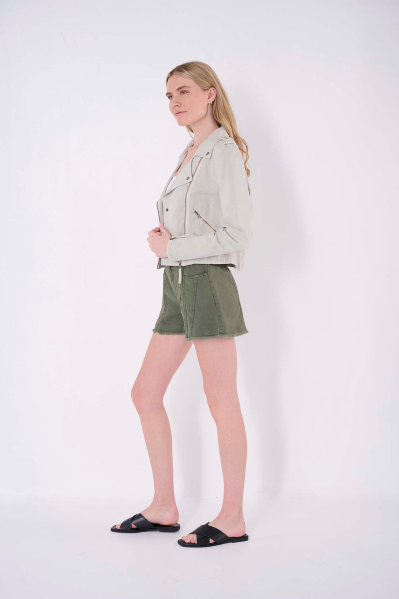  Solid Knit Moto Jacket