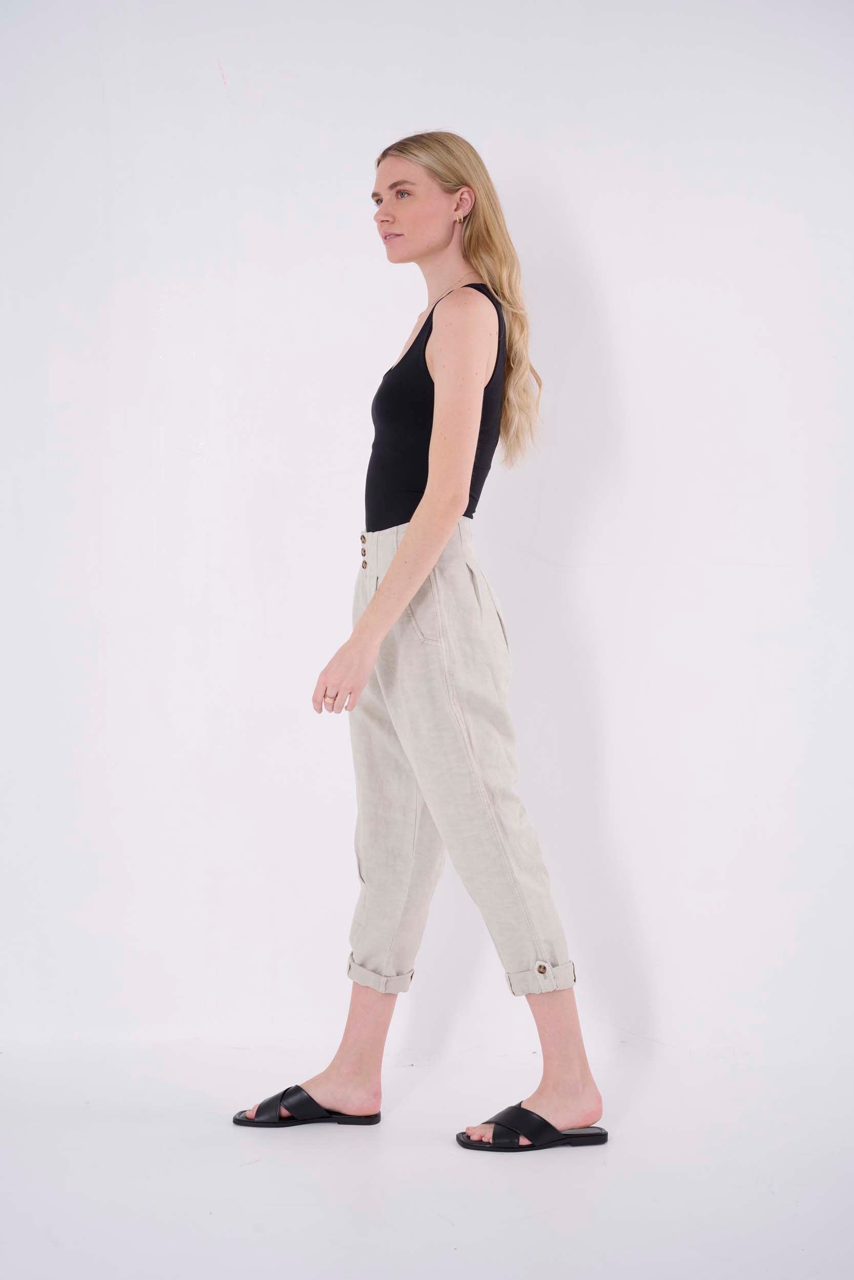 Solid Pleated Pant