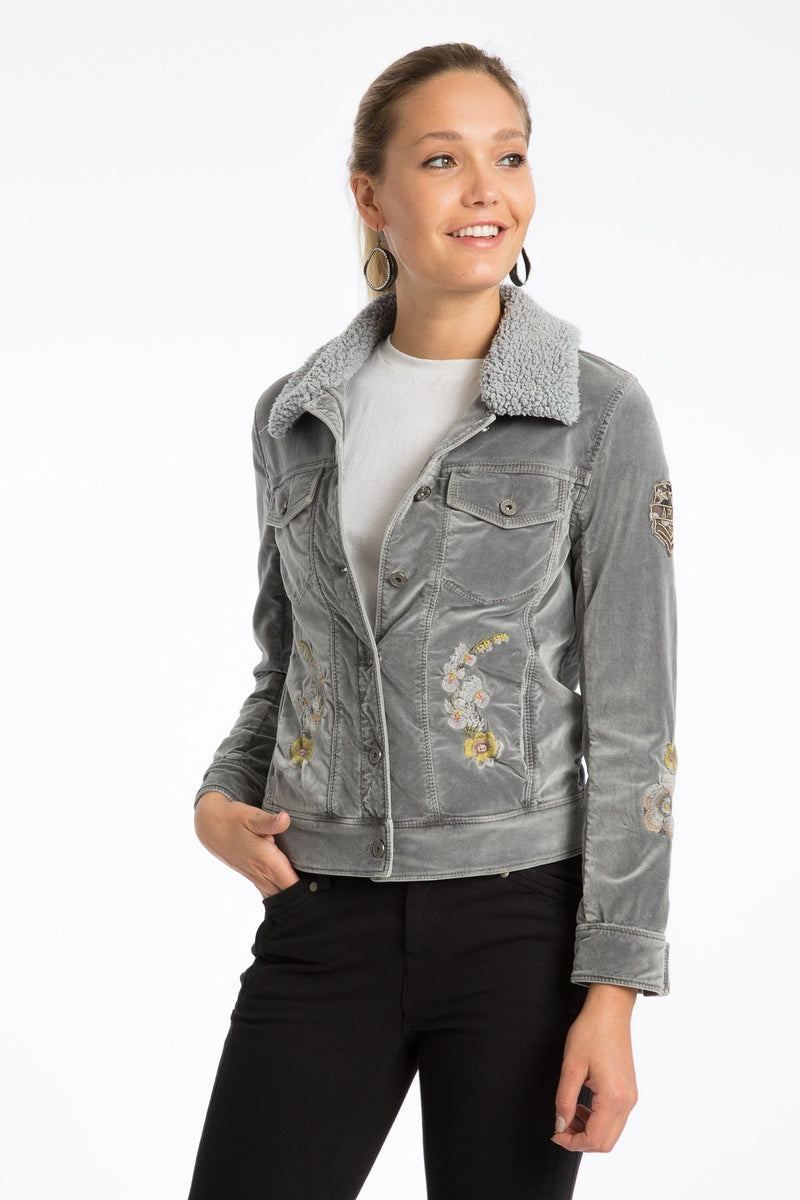 Janie 60's Velveteen Embroidered Jacket - Marrakech Clothing