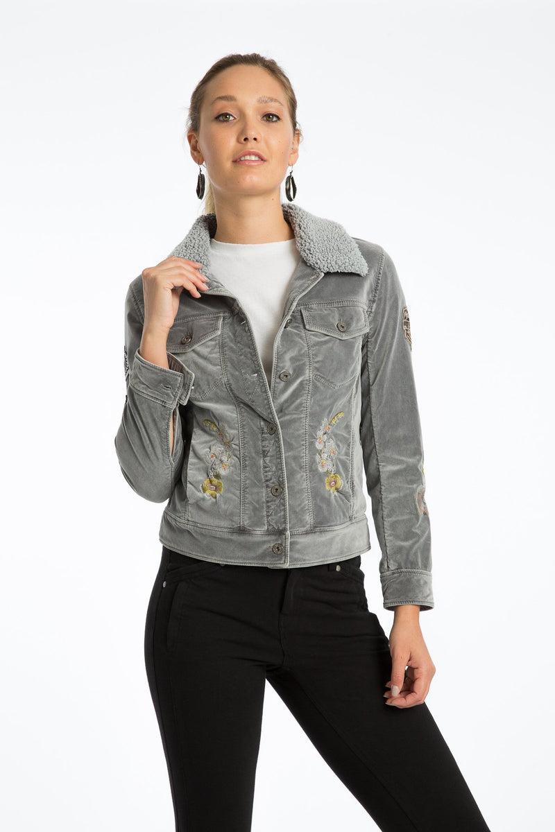 Janie 60's Velveteen Embroidered Jacket - Marrakech Clothing