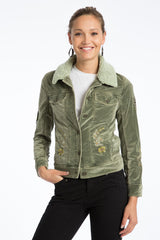Janie 60's Velveteen Embroidered Jacket - Marrakech Clothing