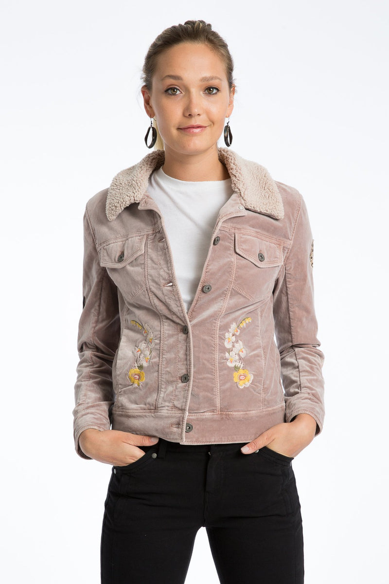 Janie 60's Velveteen Embroidered Jacket - Marrakech Clothing