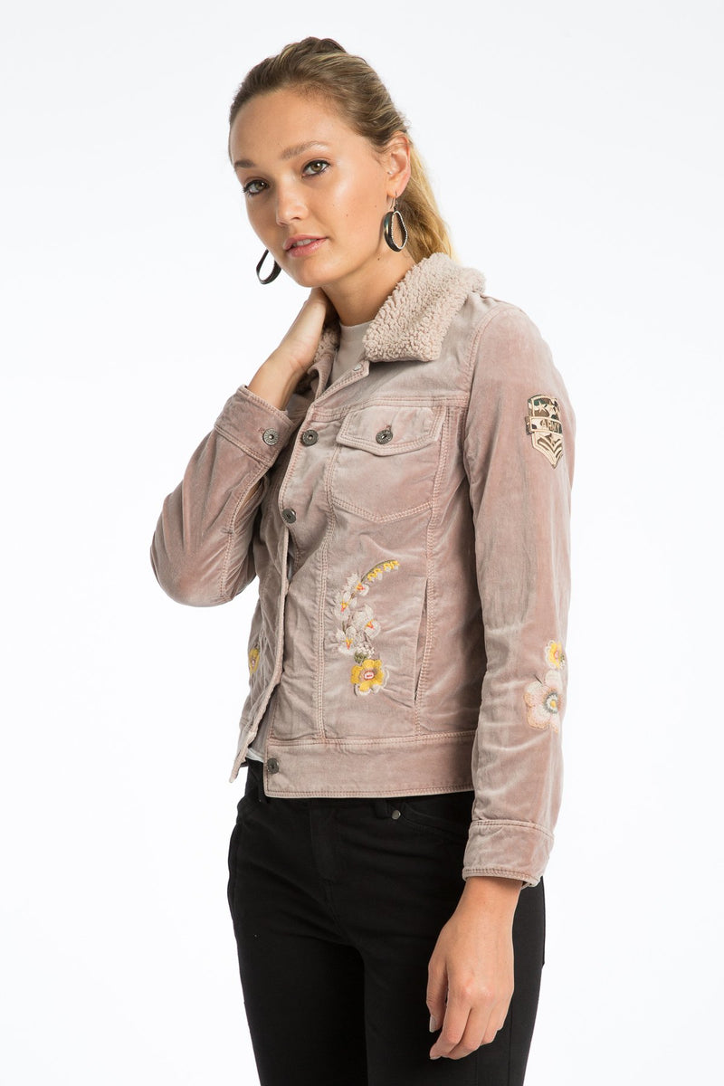 Janie 60's Velveteen Embroidered Jacket - Marrakech Clothing