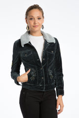 Janie 60's Velveteen Embroidered Jacket - Marrakech Clothing