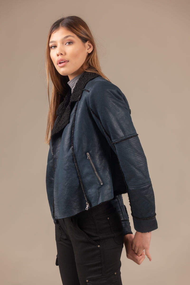 Distressed Sherpa Coat