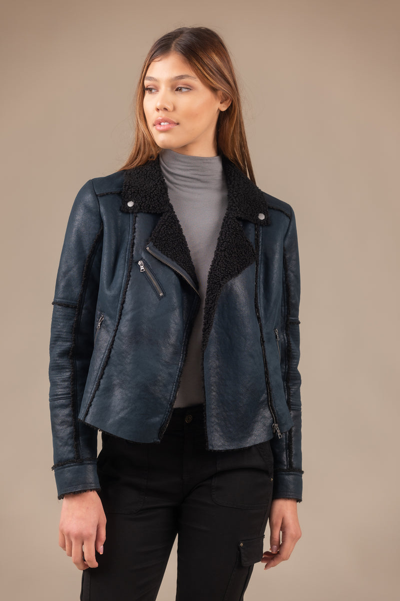 Distressed Sherpa Coat