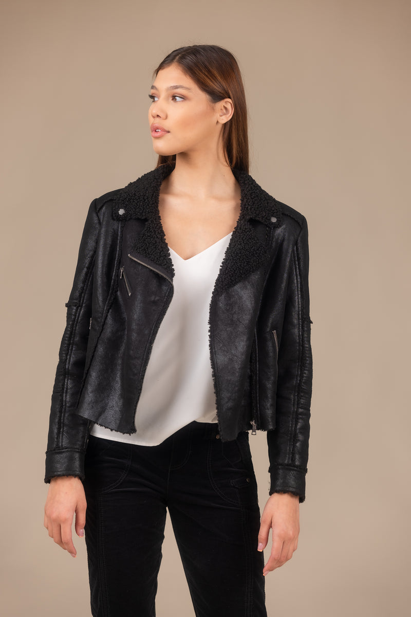 Distressed Sherpa Coat