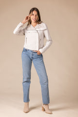  Drapey Collared Moto Jacket