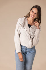  Drapey Collared Moto Jacket