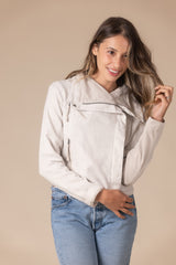  Drapey Collared Moto Jacket