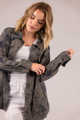 lightweight linen button down top women
