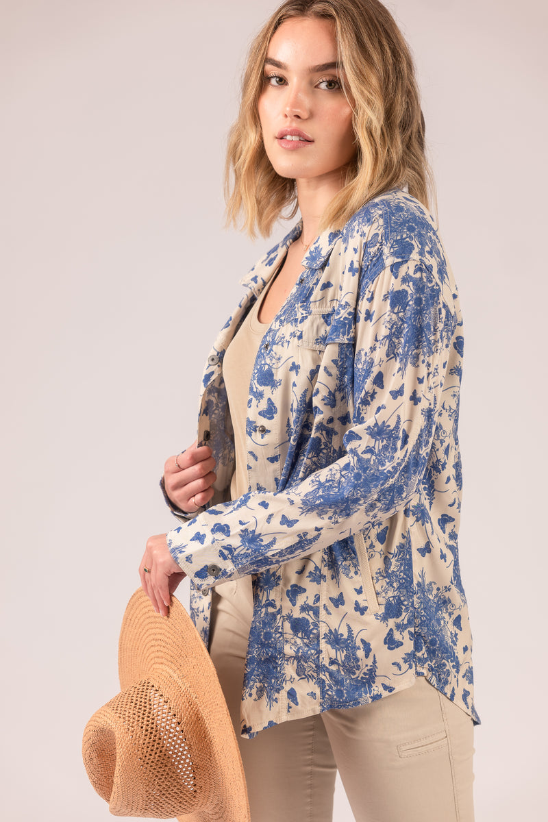 lightweight linen button down top women