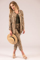 lightweight linen button down top women