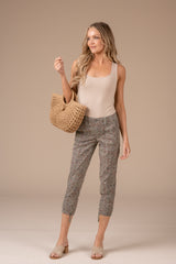 Printed Stretch Poplin Pant