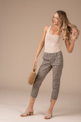 Printed Stretch Poplin Pant