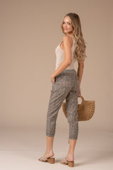 Printed Stretch Poplin Pant