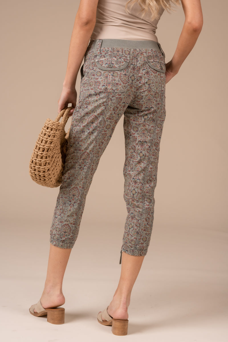 Printed Stretch Poplin Pant