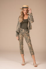 Printed Stretch Poplin Pant
