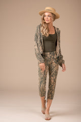 Printed Stretch Poplin Pant