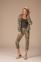 Printed Stretch Poplin Pant