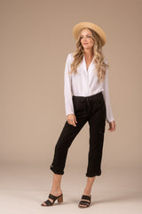  Solid Tencel Linen Beach Pant