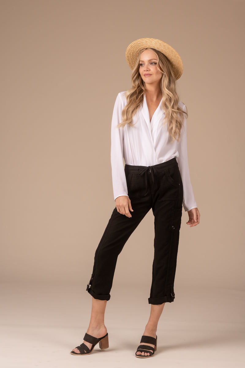  Solid Tencel Linen Beach Pant