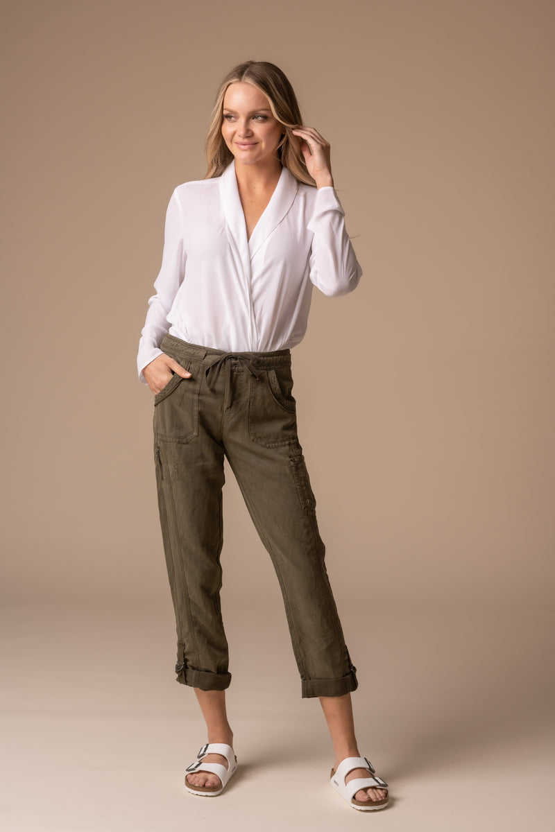  Solid Tencel Linen Beach Pant