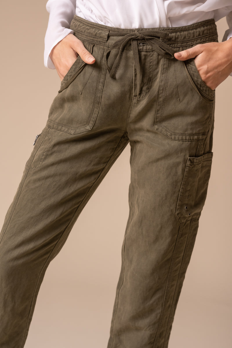  Solid Tencel Linen Beach Pant