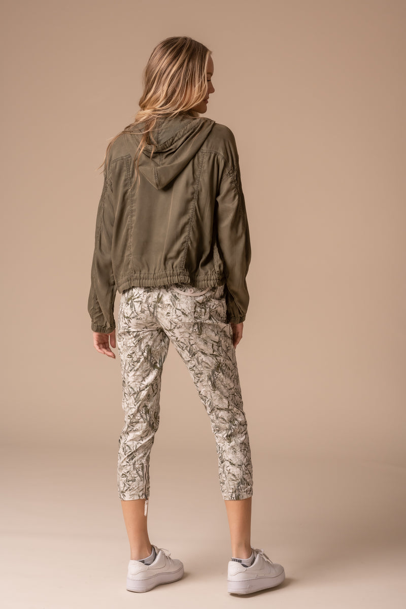 Printed Stretch Poplin Pant