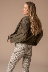 Printed Stretch Poplin Pant