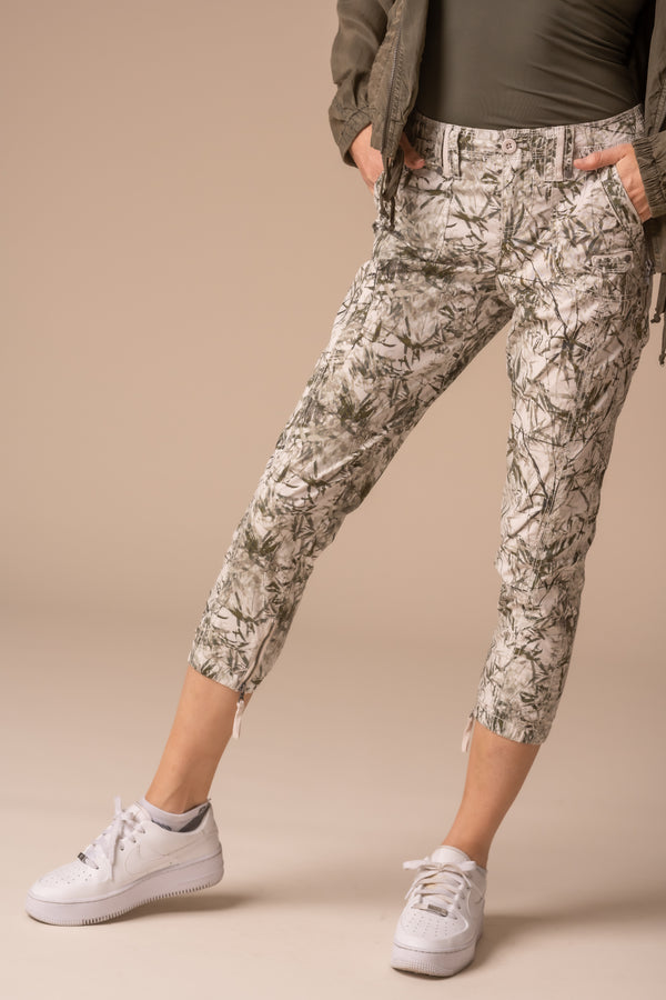 Printed Stretch Poplin Pant