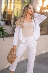  Solid Tencel Linen Beach Pant