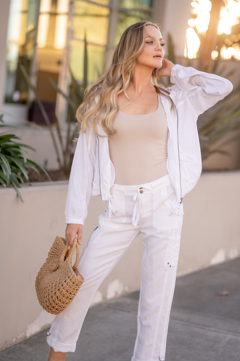  Solid Tencel Linen Beach Pant