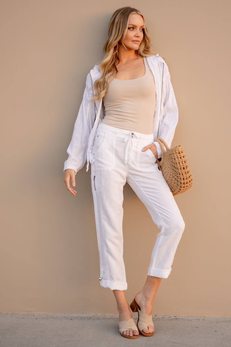 Solid Tencel Linen Beach Pant