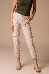 Solid Cupro Cargo Jogger