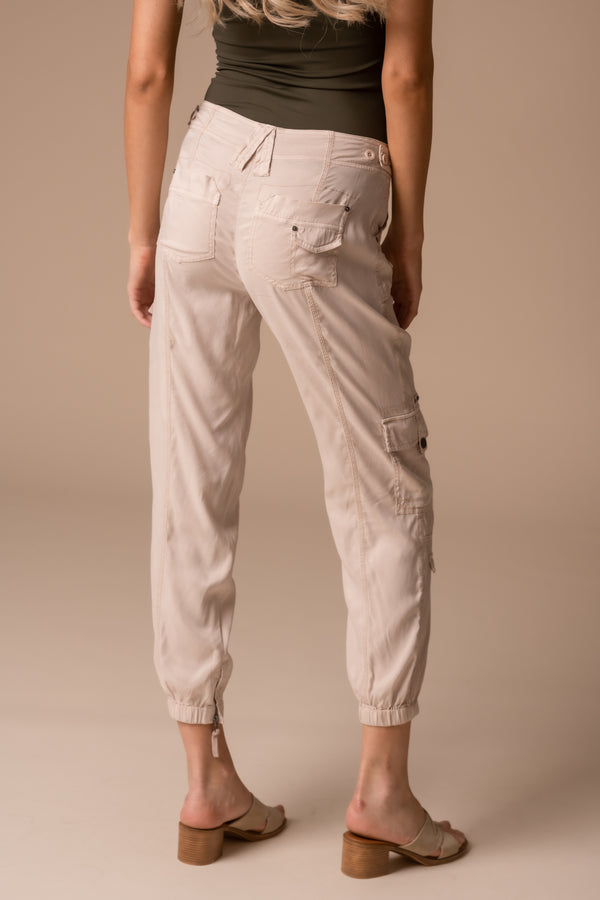 Solid Cupro Cargo Jogger