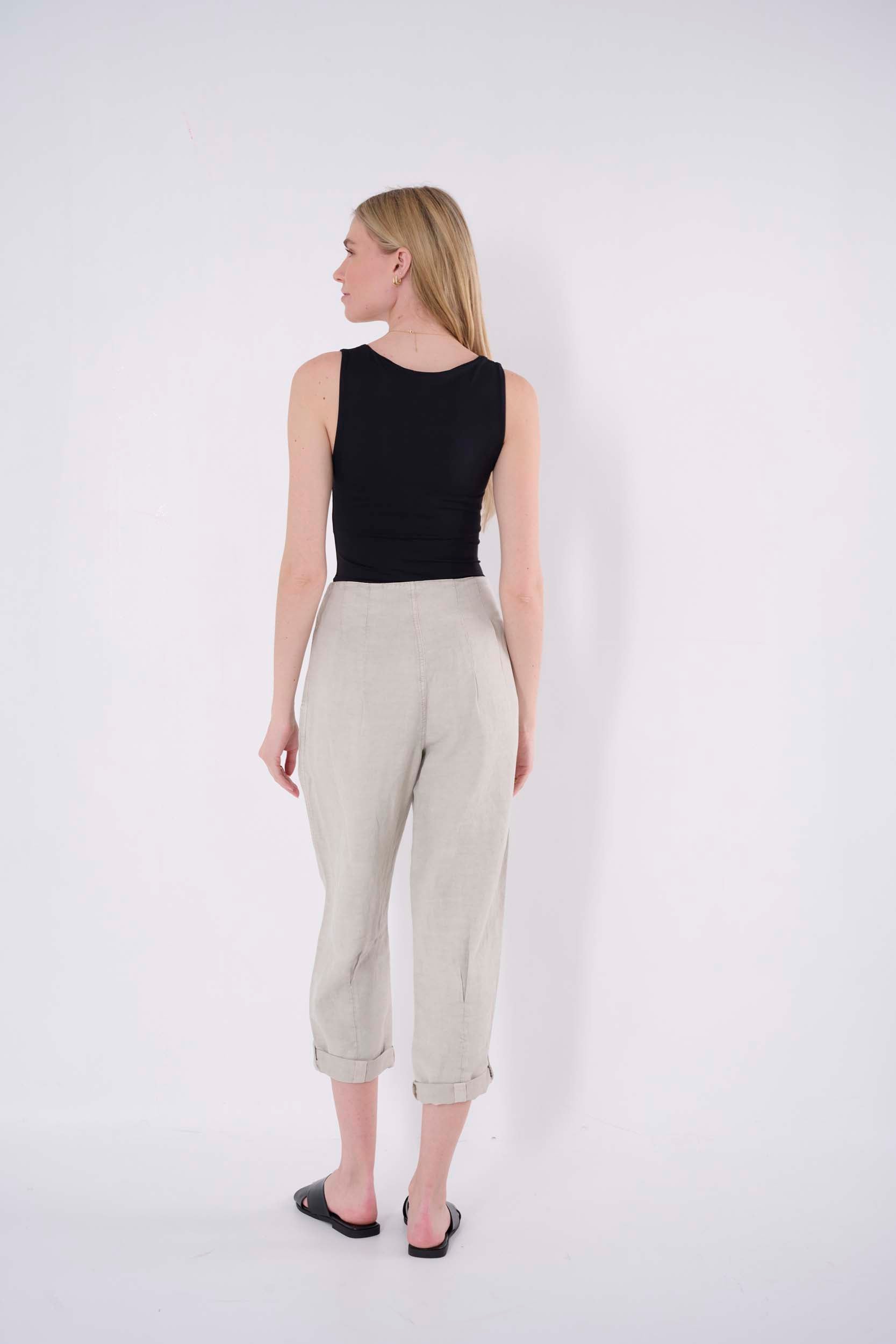 Solid Pleated Pant